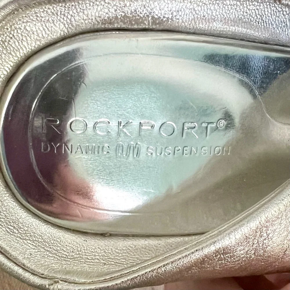 Rockport Dynamic Suspension women's Twist Silver Leather Slide Sandals size 8